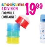 Snookums 4 Division Formula Container