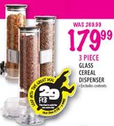 Glass Cereal Dispenser-3 Pcs