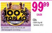 CDs-100% Top 40 Summer 2012-each