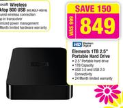 Western Digital Elements 2.5" Portable Hard Drive-1TB