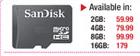 SanDisk microSD-2GB Each