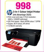 HP 3-In-1 Colour Inkjet Printer(Ink Advantage 3525)