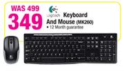Logitech Keyboard And Mouse(MK260)