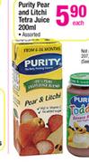 Purity Pear And Litchi Tetra Juice-200Ml Each