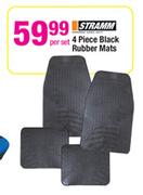 Stramm 4 Piece Black Rubber Mats Set