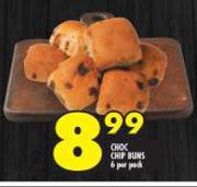 Choc Chips Buns-6 Per Pack