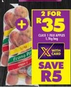 Class 1 Fuji Apples-For 2 x 1.5Kg Bag