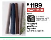Assorted Van Dyck Squares 275cmX365cm-Each