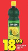 Brookes Tru-Lem Lemon Juice-500mlh