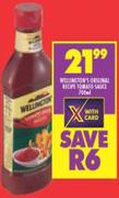 Wellington's Original Recipe Tomato Sauce-700ml