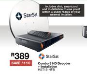 Starsat Combo 3 HD Decoder+Installation(HST15-HFB)