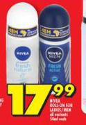 Nivea Roll On For Ladies/Men All Variants-50ml Each