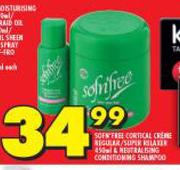 Sofn Free Cortical Creme Regular/Super 450ml & Moisturising Conditioning Shampoo