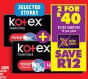 Kotex Tampons-For 2 x 16 Per Pack