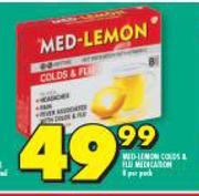 Med Lemon Colds & Flu Medication-8 Per Pack