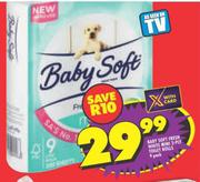 Baby Soft Fresh White Mini 2 Ply Toilet Rolls 9 Pack