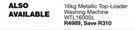 Whirlpool 16Kg Metallic Top Loader Washing Machine WTL1600SL