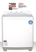 Defy 8Kg White Twin Tub Washing Machine DTT166