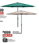 Assorted 3m Umbrella