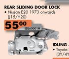 Rear Sliding Lock Nissan E20 1973 Onwards