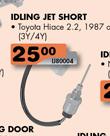 Idling Jet Short For Toyota Hiace 2.2 1987 Onwards