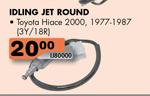 Idling Jet Round For Toyota Hiace 2000, 1977-1987
