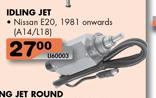 Idling Jet For Nissan E20, 1981 Onwards