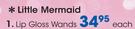 Little Mermaid Lip Gloss Wands-Each