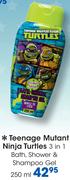 Teenage Mutant Ninja Turtles 3 In 1 Bath, Shower & Shampoo Gel-250ml