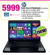 Hp Intel Core i3 Notebook (15-D018S1A)