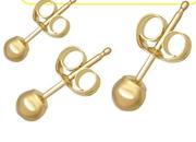 4mm 9ct Gold Ball Stud Earrings-Per Pair