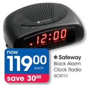 Safeway Black Alarm Clock Radio SCR111