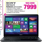 Sony Intel Core i5 Notebook SVF15218SGB