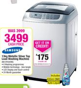 Samsung 13kg Metallic Silver Top Load Washing Machine WA13F5S4UWA