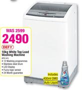 Defy 10kg White Top Load Washing Machine DTL141