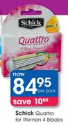 Schick Quattro For Women 4 Blades-Per Pack