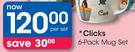 Clicks 6-Pack Mug Set