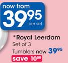 Royal Leerdam Set Of 3 Tumblers