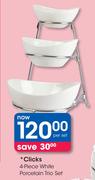 Clicks 4-Piece White Porcelain Trio Set