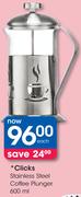 Clicks Stainless Steel Coffee Plunger-600ml