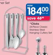 Clicks 24-Piece Classic Stainless Steel Hanging Cutlery Set-Per Set