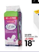 Lil-Lets Pantyliners-20's + 5 Free
