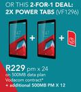 2x Vodacom Power Tab VF1296-On 500MB Data Plan