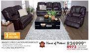 House Of Motani Bradley 3-Piece 3 Action Recliner Suite