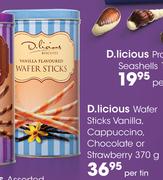 D.Licious Wafer Sticks Vanilla, Cappuccino, Chocolate Or Strawberry-370g