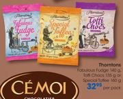 Thorntons Fabulous Fudge 140g, Toffi Chocs 135g Or Special Toffee 160g-Per Pack