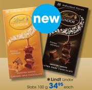 Lindt Lindor Slabs-100gm Each