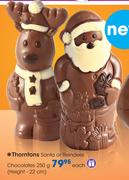 Thorntons Santa Or Reindeer Chocolates-250g Each 