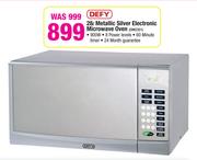 Defy 28L Metallic Silver Electronic Microwave Oven DMO351