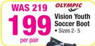 Olympic Vision Youth Soccer Boot Size 2To5-Per Pair